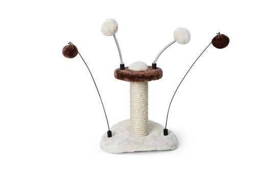 Bud'z - The Play Station: Mini Cat Tree with Pom Poms on Springs & Sisal