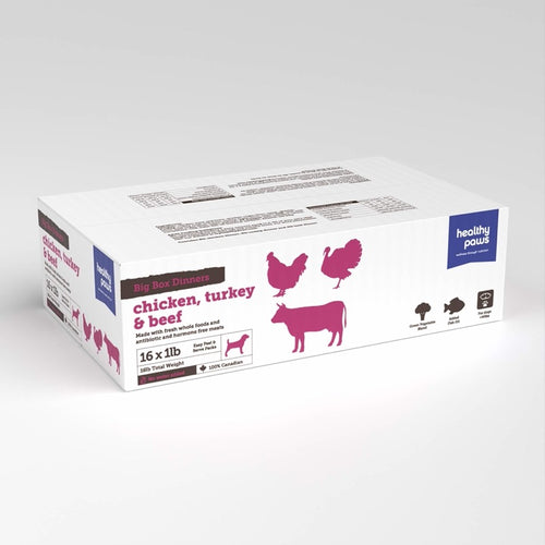 Healthy Paws: Variety Big Box Dinner: Chicken, Turkey, Beef