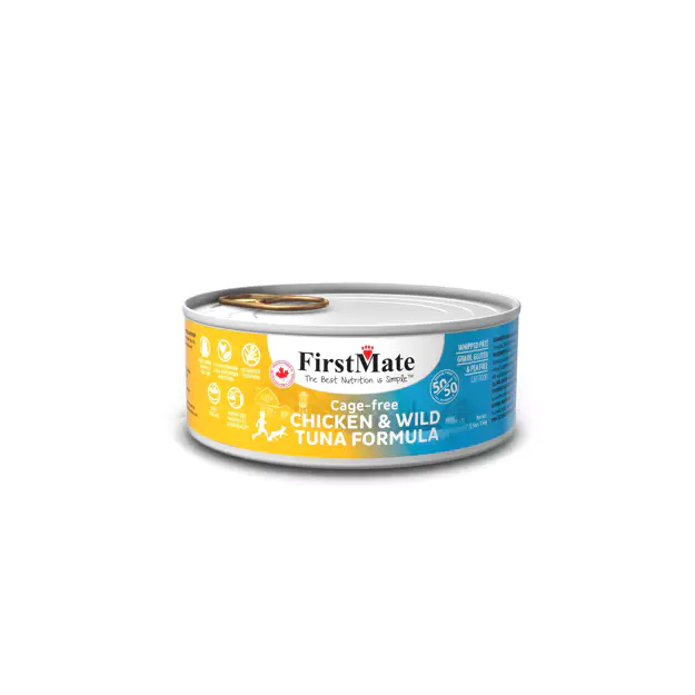 FirstMate - Cage Free Chicken & Wild Tuna 50/50 Formula for Cats 156g