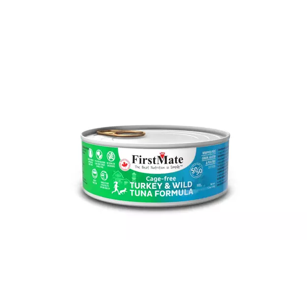FirstMate - Cage-Free Turkey & Wild Tuna 50/50 Formula for Cats 156g