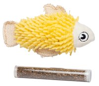 Bud'z - Fish with Catnip Tube - Yellow