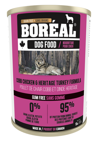 Boréal - Canadian Cobb Chicken & Heritage Turkey Dog Food - Gum Free - Complete Diet - All Breed Dog Food - Joint Support - Ontario & Quebec Free Run Chicken - Potato Free - Made in Canada