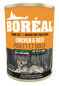 Boréal - Big Bear Dog Food Can - Chicken & Beef - 690g - All Breeds All Lifestages - Canadian Chicken - Free Run Chicken Ontario & Quebec - Low Gycemic - Limited Carb - Potato Free - Made in Canada