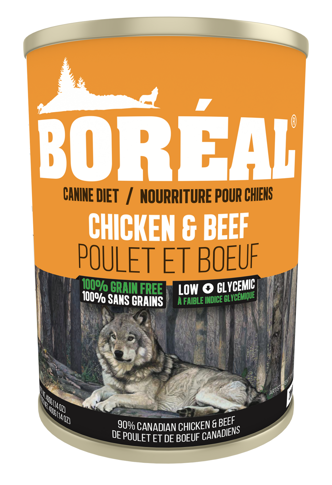 Boréal - Big Bear Dog Food Can - Chicken & Beef - 690g - All Breeds All Lifestages - Canadian Chicken - Free Run Chicken Ontario & Quebec - Low Gycemic - Limited Carb - Potato Free - Made in Canada