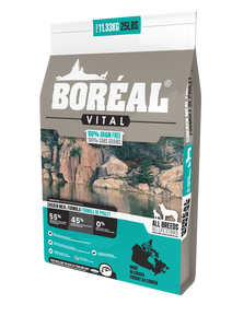 Boréal - Vital All Breeds Chicken Meal Grain Free Dog Food - Limited Ingredient Diet - Canadian Chicken - Quebec & Ontario Free Run Chicken - Low Glycemic - Limited Carbs - North American Minerals - Naturally Preserved - Potato Free - Made in Canada
