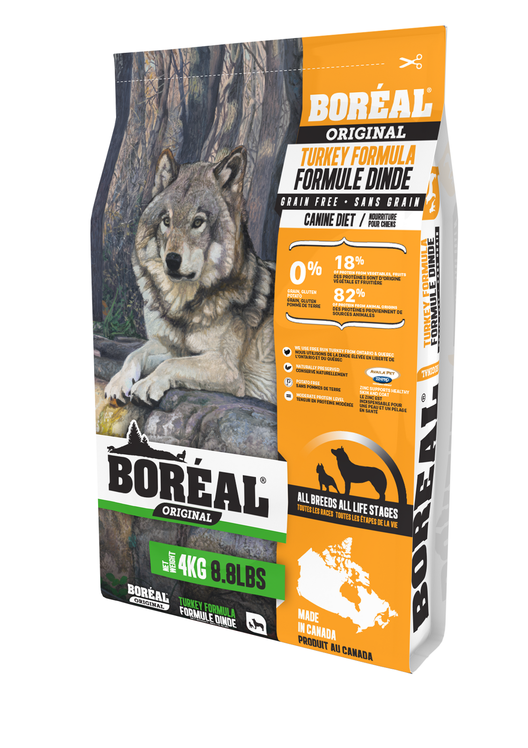 Boréal - Original Turkey Grain Free Dog Food - All Breed - Ontario & Quebec Free Run Chicken - Low Glycemic - Limited Ingredient - Naturally Preserved - Potato Free - Made in Canada