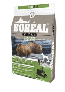 Boréal - Vital Large Breed Chicken Meal Grain Free Dog Food - Limited Ingredient Diet - Joint Support - Large Kibble - Glucosamine Fortified - Ontario & Quebec Free Run Chicken - Low Glycemic - Limited Carbs - North American Made Minerals - Naturally Preserved - Potato Free - Made in Canada