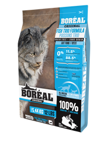 Boréal - Original Fish Trio Grain Free Cat Food - North Atlantic Formula - Low Glycemic Index - All Breed - Free Run Ontario & Quebec Chicken - Limited Carbs - Naturally Preserved - Potato Free - Moderate Protein Level - Made in Canada