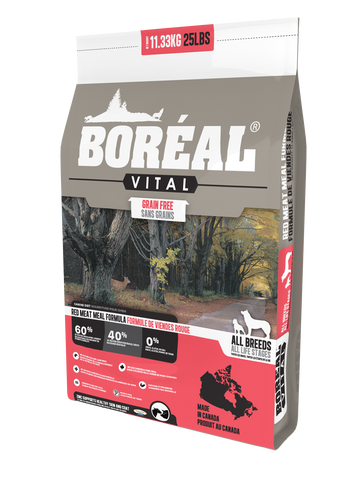 Boréal - Vital All Breed Red Meat Meal Grain Free Dog Food - Limited Ingredient Diet - Canadian Pork Meat Meal - Low Glycemic - Low Carb - North American Minerals - Naturally Preserved - New Zealand Lamb Meal - Potato Free - Made in Canada