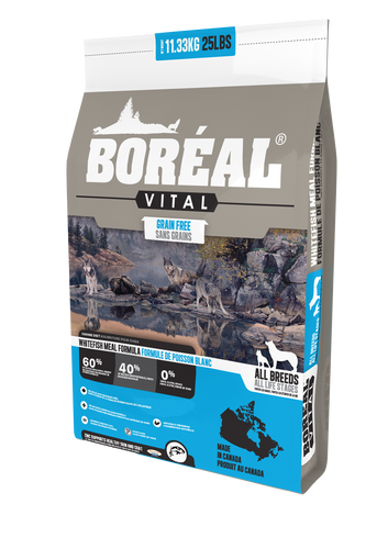 Boréal - Vital All Breed Whitefish Meal Grain Free Dog Food - Limited Ingrediwent Diet - Low Glycemic - Limited Carb - North American Minerals - Naturally Preserved - Potato Free - Single Sourced Fish - Single Source Protein - Made in Canada