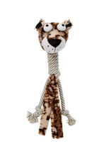 Load image into Gallery viewer, Bud&#39;z - Plush with Cottone Rope Long Neck Dog Toy - Jaguar