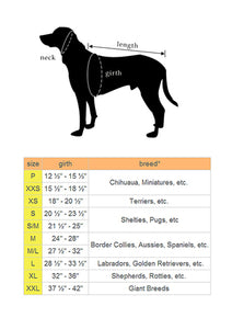 Comfort Flex Harness - Made in USA - Sizing Chart
