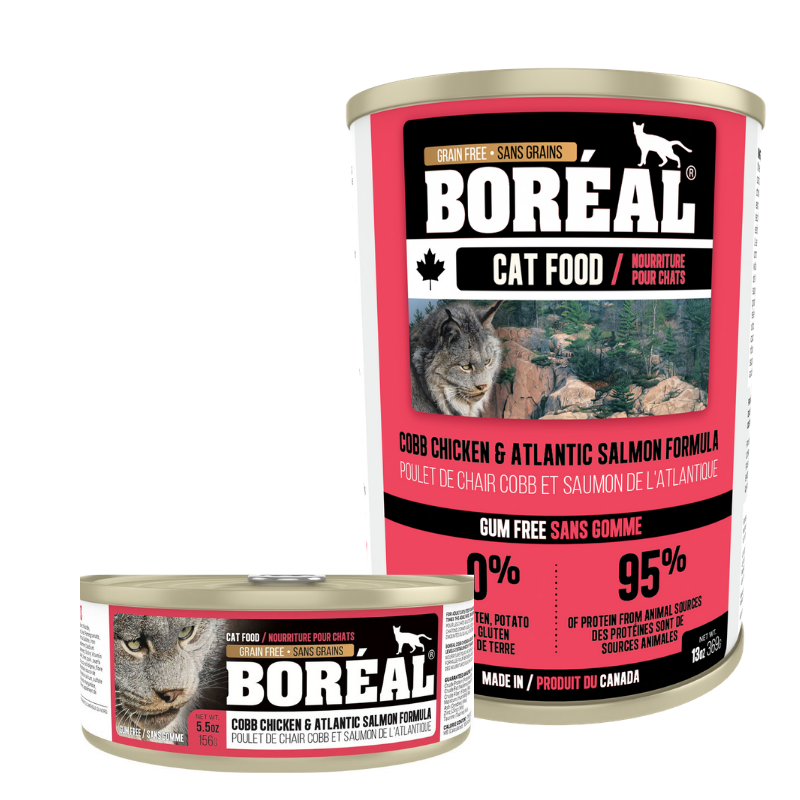 Boréal - Cobb Chicken & Atlantic Salmon - Grain Free - All Breeds Cat Food - Canadian Chicken - Atlantic Salmon - Made in Canada