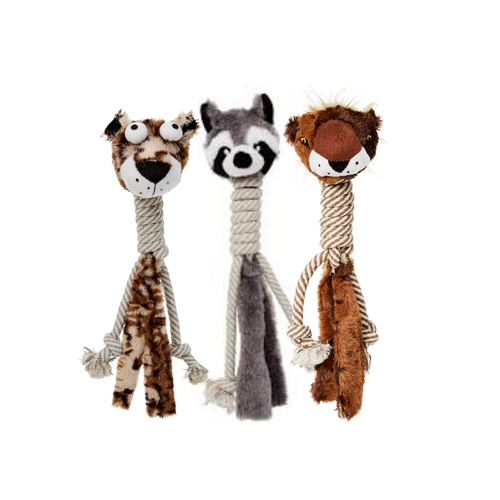 Bud'z - Plush with Cottone Rope Long Neck Dog Toy