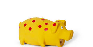 Bud'z - Latex Spotted Pig Honking Dog Toy - Yellow
